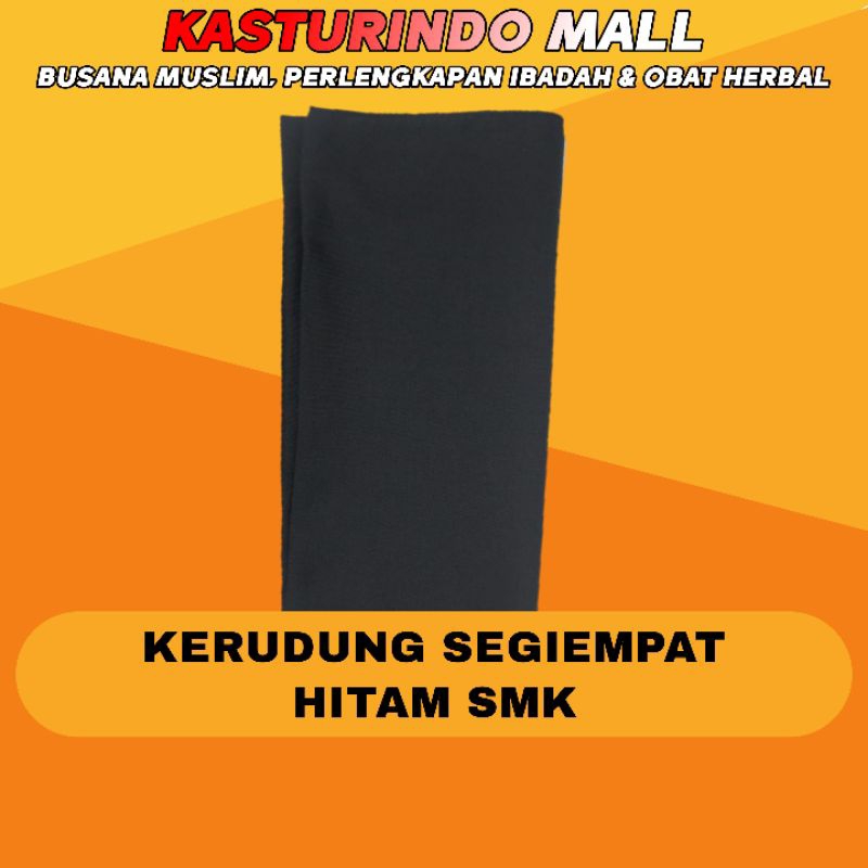 Kerudung Hitam SMK Hijab Segiempat Jilbab Polos