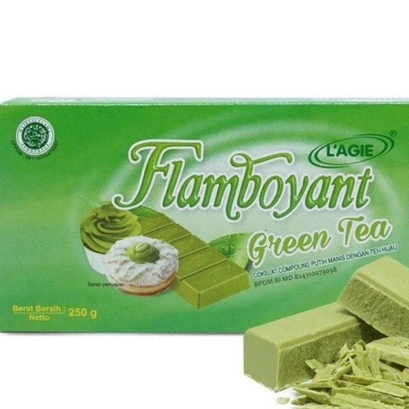 COKLAT GREEN TEA FLAMBOYANT 250 Gram dari Lagie Compound Chocolate Halal