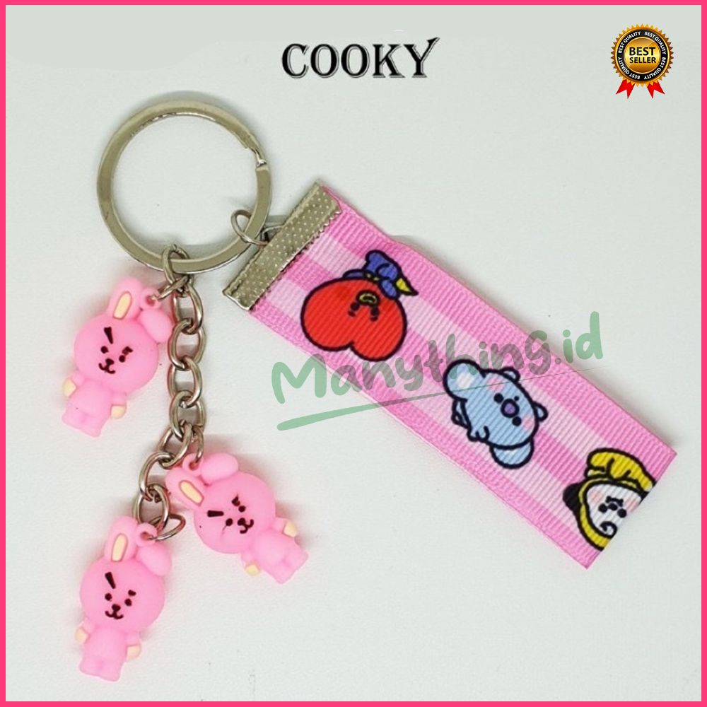 (MANYTHING) Gantungan Kunci Lucu - Gantungan BTS BT21 Strap - Keychain BTS BT21