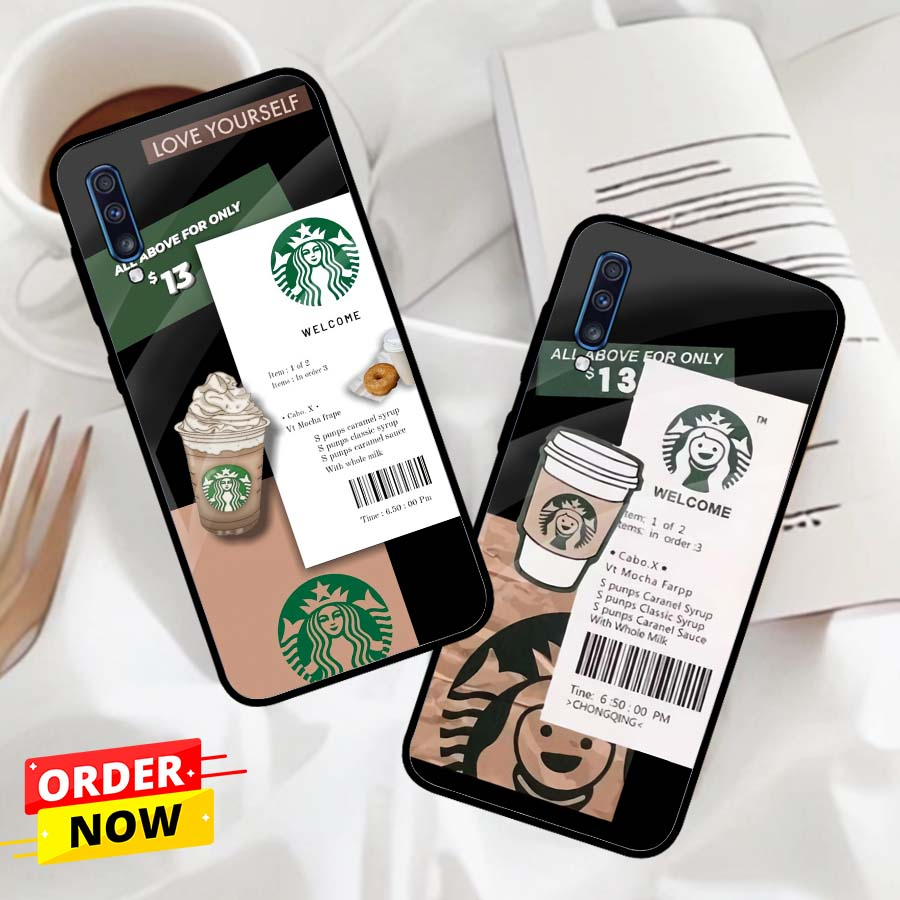 (MT98) Case Kilau Samsung A70 | Casing Hp Samsung | Pelindung Smartphone Seven Case | Starbucks