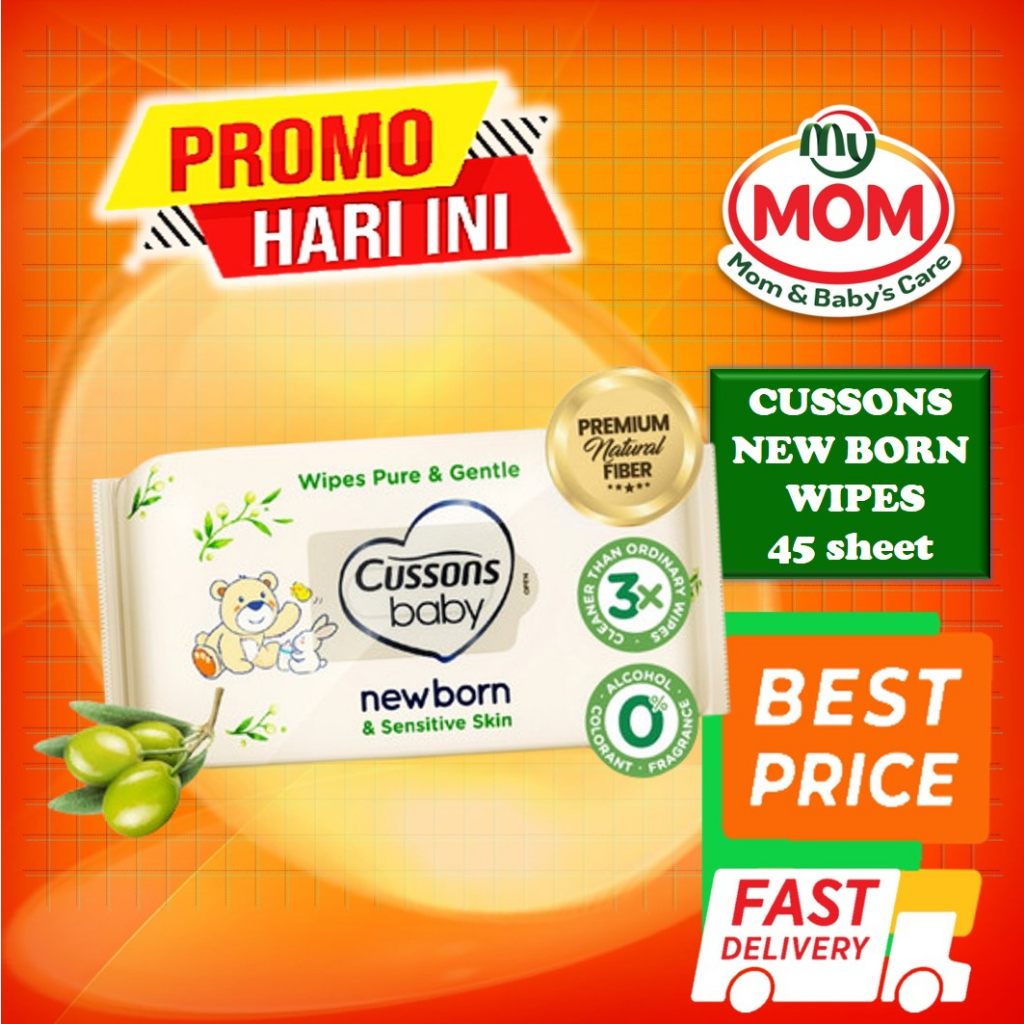 [BPOM] Cussons Baby Newborn Wipes Sensitive 45's / Cusson New born Tissue Bayi / Tisu Bayi