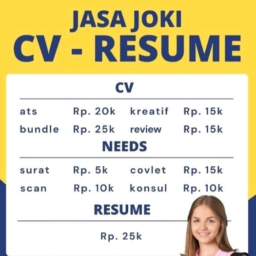 JASA JOKI BIKIN BUAT CV DAFTAR RIWAYAT HIDUP KERJA