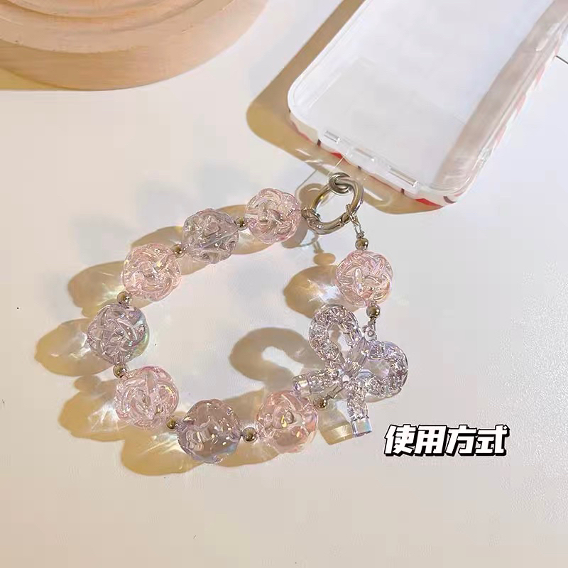 Crystal Bow Cantolan Tali Gantungan HP Universal Airpods Phone Key Chain Lanyard Lucu