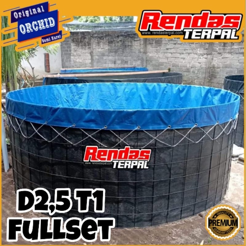 Kolam Terpal Bulat Fullset Orchid Diameter 2,5 Tinggi 1
