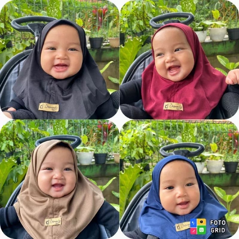 jilbab anak newborn maurin / hijab maurin jersey 0-1thn