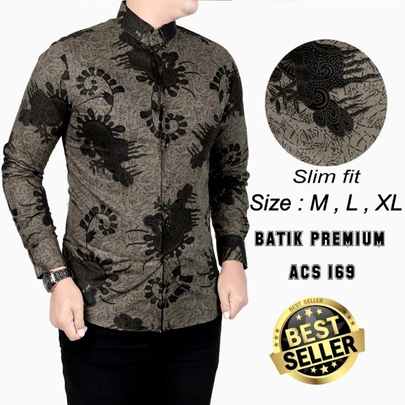 BAJU KEMEJA BATIK PRIA SLIM FIT MODERN LB100 SLIMFIT