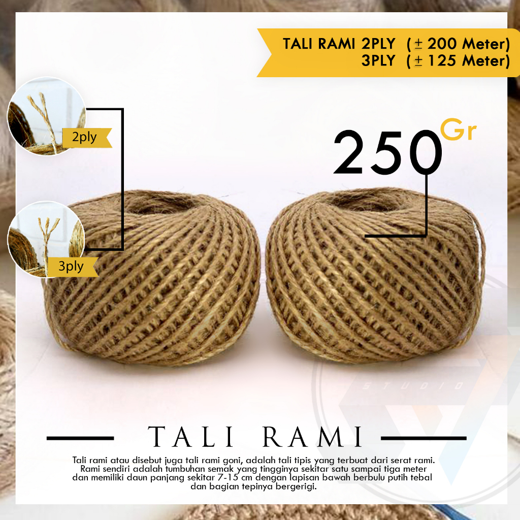 Tali Rami Goni 2ply 200m / 3ply 125m berat 250gr