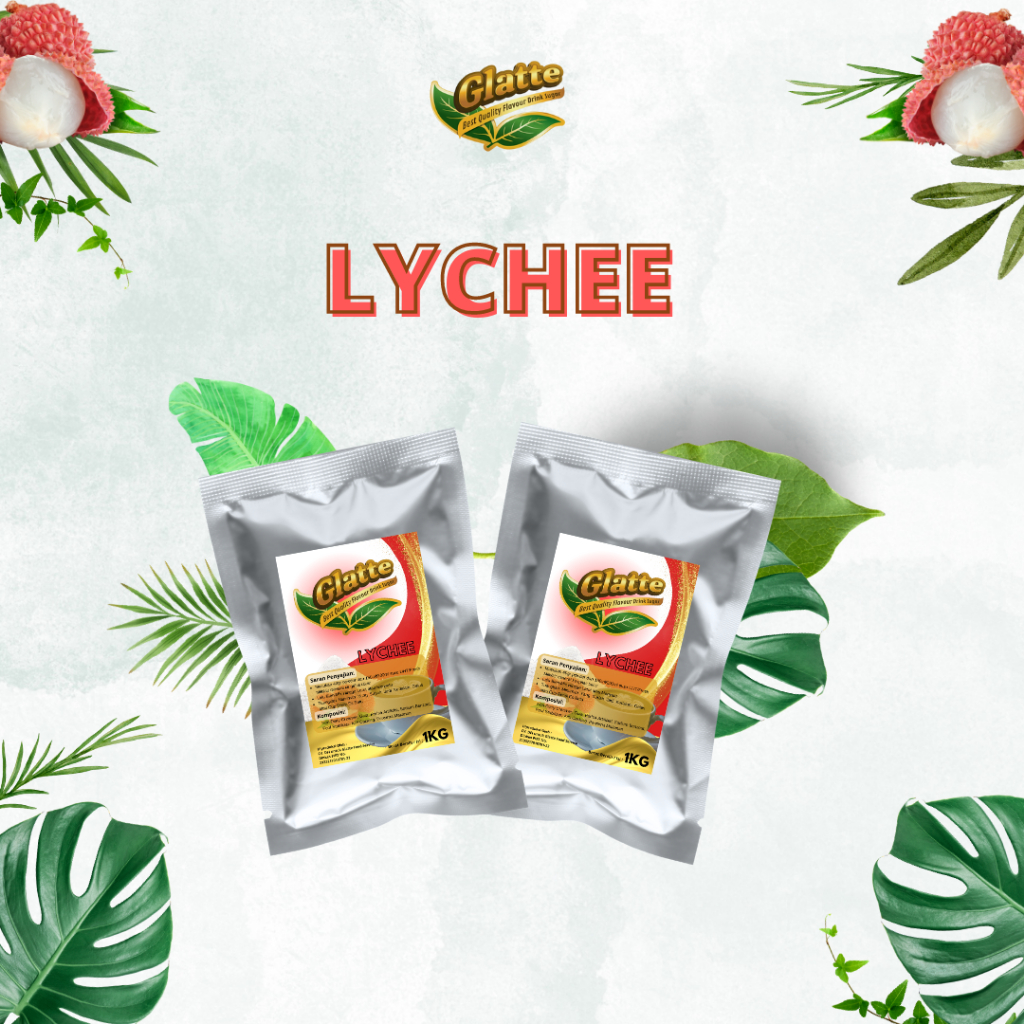 

Bubuk Minuman Glatte Mix Sugar/ Gula Rasa Lychee 1 kg Bubuk Minuman Kekinian