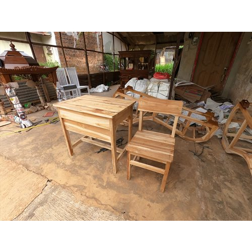 Kursi Meja Sekolah Belajar Jati Mentahan Furniture Mebel jati Jepara