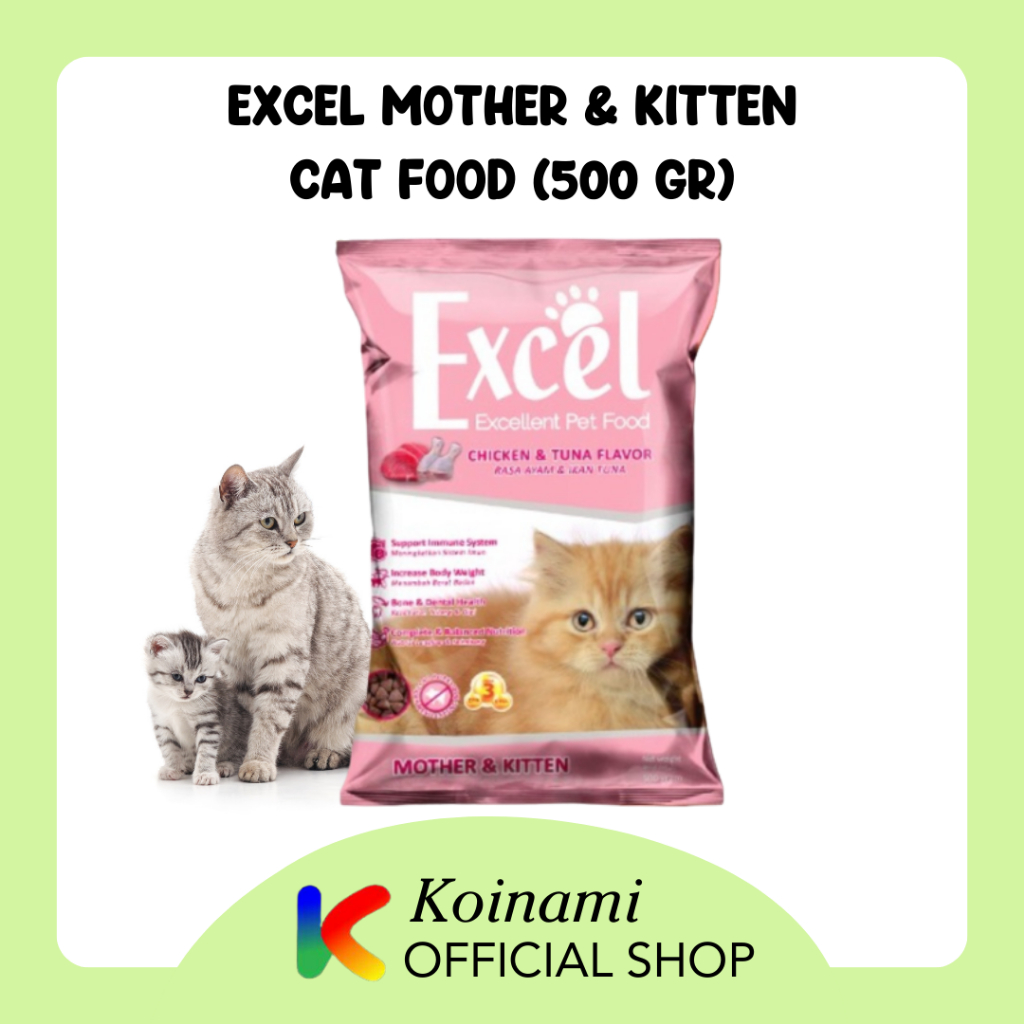 Excel Mother & Kitten  Makanan Kucing Freshpack 500gr / Excel Mother / Excel Kitten / Excel Cat Food