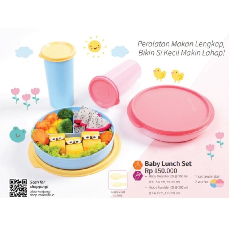 Moorlife baby lunch set #tempat bekal #kotak bekal #tempat penyimpanan #tempat bontot #tempat makana