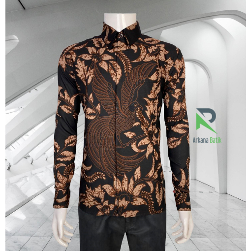 BATIK SLIMFIT Arkana Motif Cendrawasih Special Premium Kemeja Baju Pria Lengan Panjang Motif Modern Slim Fit