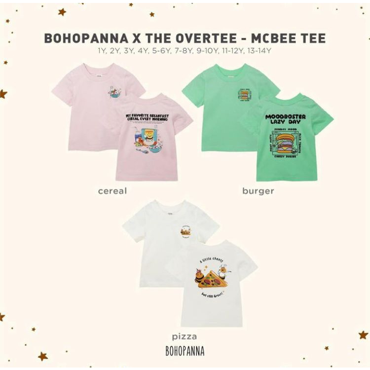 BOHOPANNA X OT MCBEE TEE / KAOS ANAK 1-13 TAHUN - TSHIRT ANAK MURAH