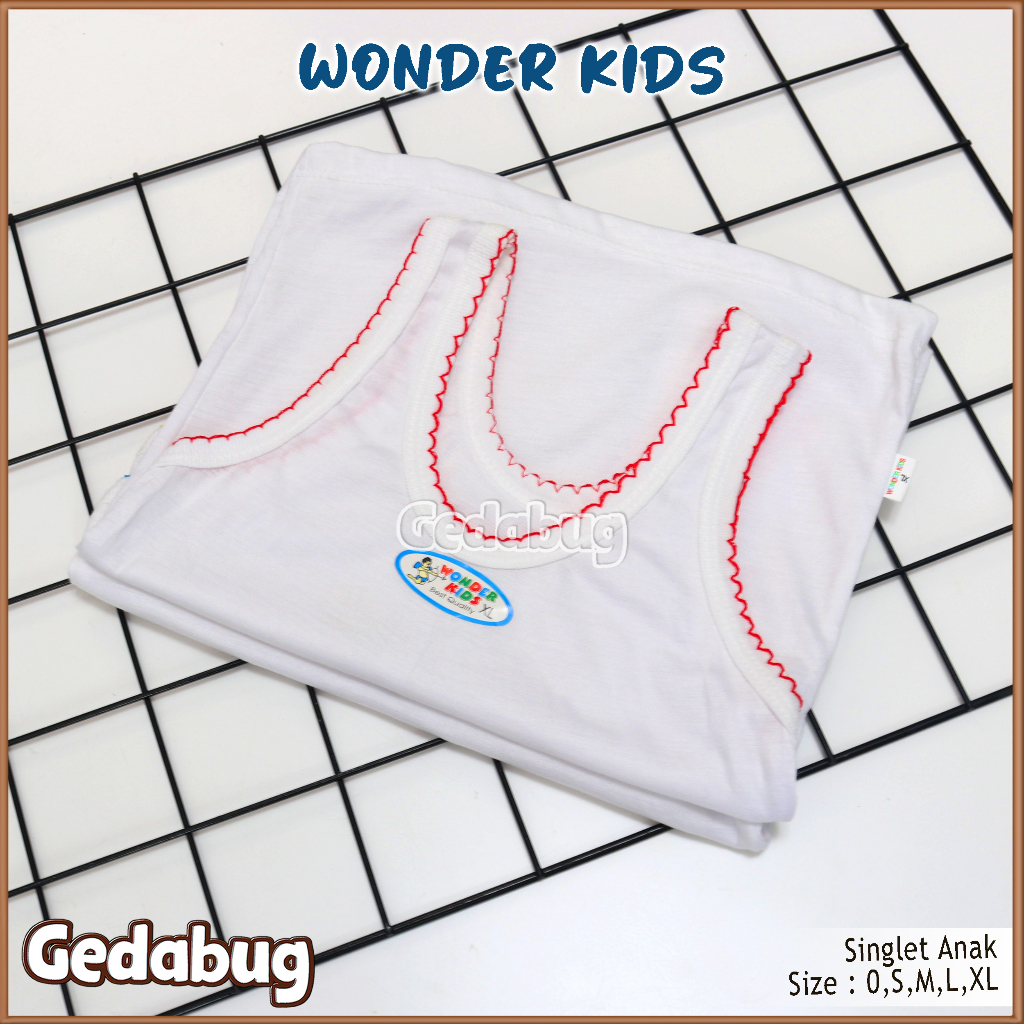 6 Pcs - Singlet Kaos Dalam Anak WONDER Kids | Perlengkapan Pakaian Anak Unisex | Gedabug