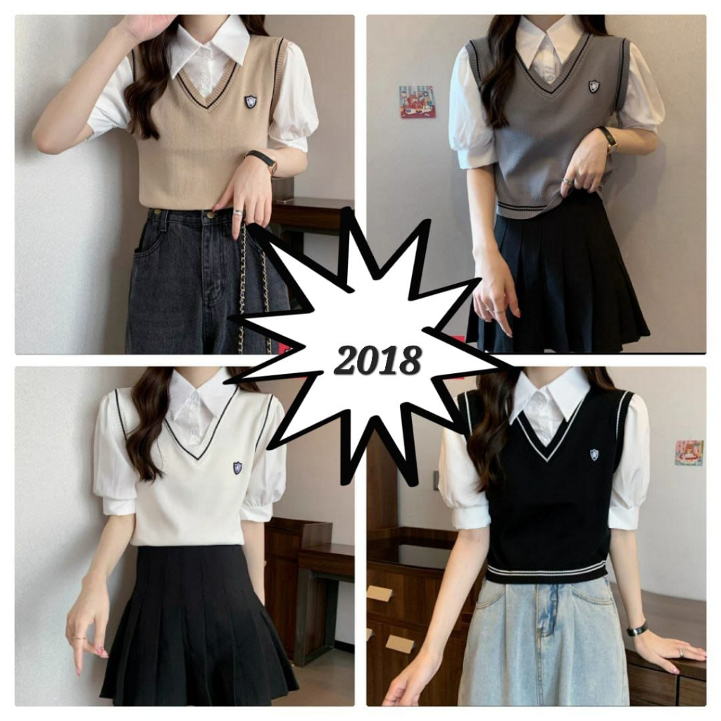 Graceshop83 | Atasan Wanita Rompi Rajut Crop Top Import Premium | Atasan Wanita Bahan Knit Import | 