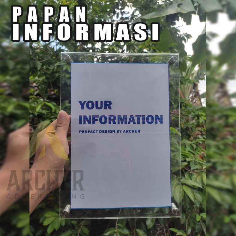 SIGN BOARD PAPAN INFORMASI AKRILIK BENING 2mm