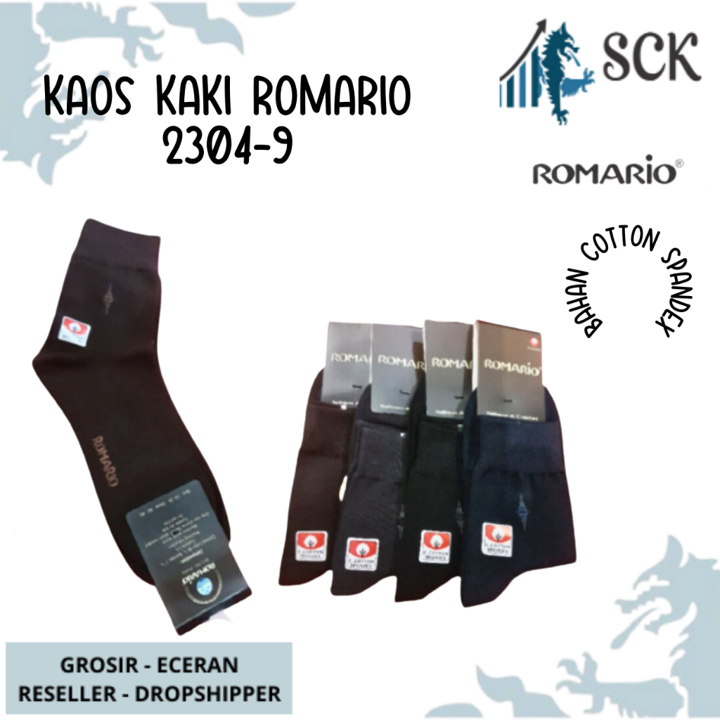 Kaos Kaki Pria ROMARIO 2309 2304 2303 Panjang SEBETIS Casual Halus / Perlengkapan Kerja Formal / Kebutuhan Kantor  - sckmenwear GROSIR