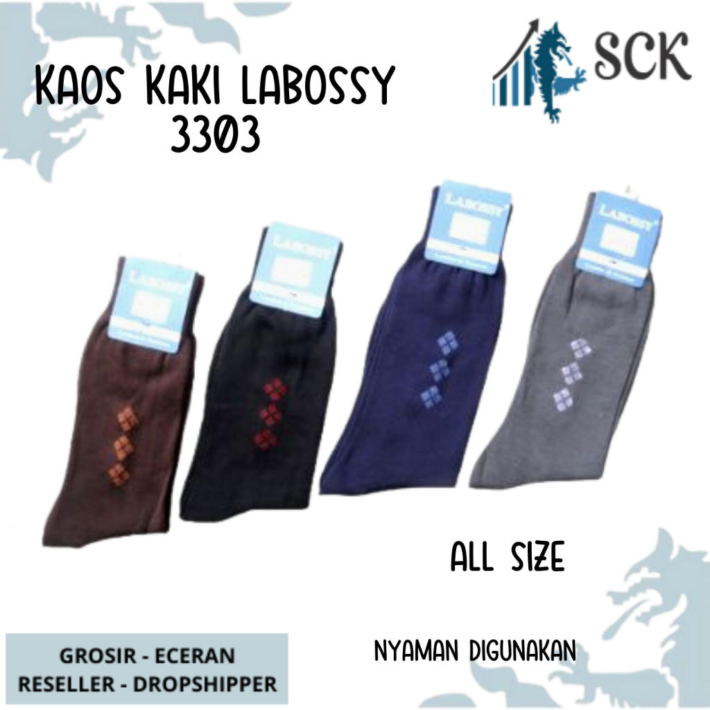 [Kaos Kaki Pria LABOSSY 3301 3303 3304 Panjang SEBETIS - Kaus Kaki Kantor Pria Casual / Kaos Kaki kantor / Kaos Kaki Formal