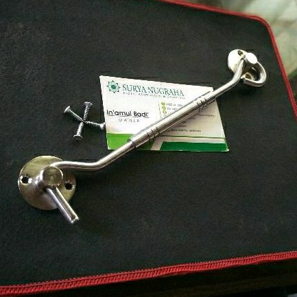 Hak Jendela Stainless Steel, Hak angin jendela pjg 8 inc Ring Kuningan