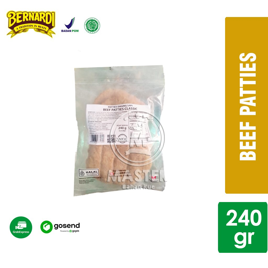 

Bernardi Beef Patties Classic isi 6 [240gr] KHUSUS INSTANT