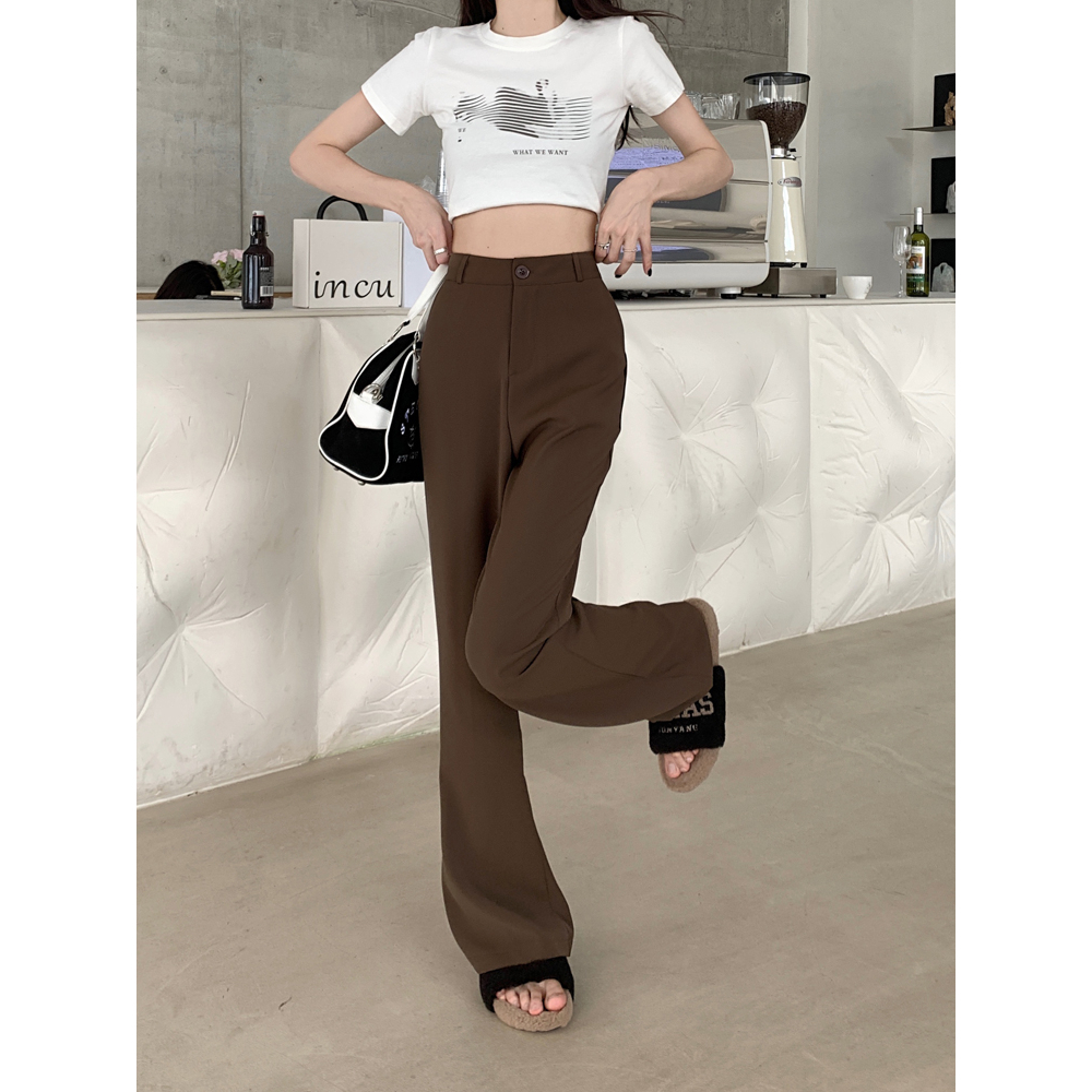 Korean Style Celana Flare Stretch celana Wanita Highwaist Jens Hitam and Brown/celana kulot wanita korea