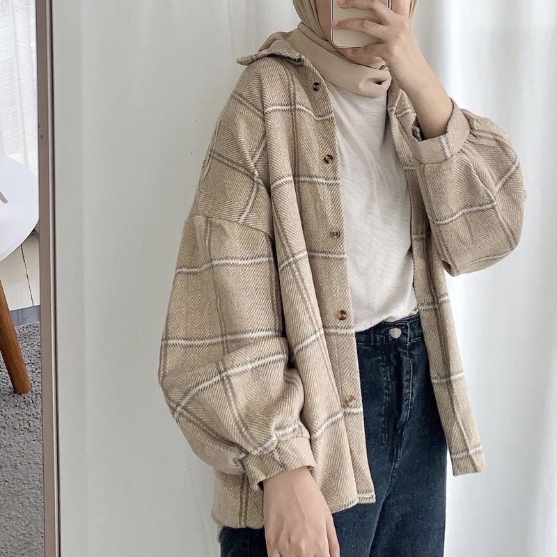 Flanel Shirt / KEMEJA FLANEL TARTAN WANITA OVERSIZE