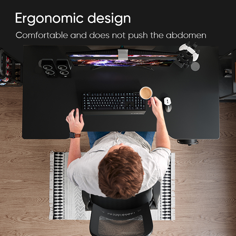 Deli Furniture Meja Gaming / Meja Komputer / Gaming Table Hitam Box Kabel E9151X-1