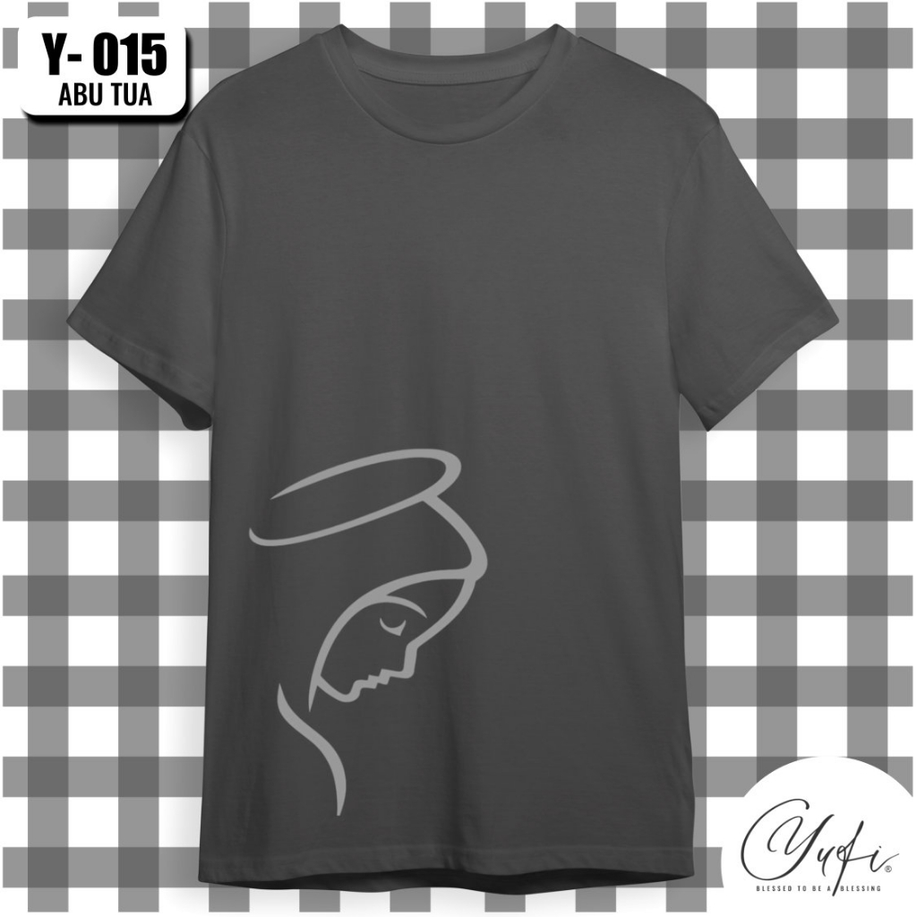 Tshirt / Kaos Rohani Kristen / Katolik Siluet Bunda Maria