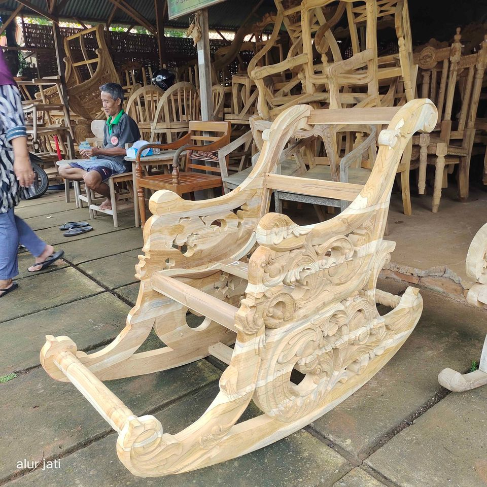 Kursi Goyang Ukiran Jati Sofa Mebel Jepara Furniture Mebel Jati Jepara