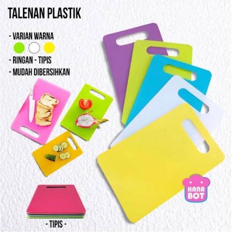 Talenan Alas potong cutting chopping board dapur pisau warna warni plastik tipis lentur