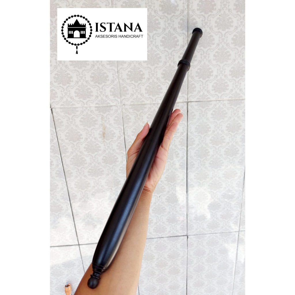 tongkat pentungan bahan kayu galih kelor hitam