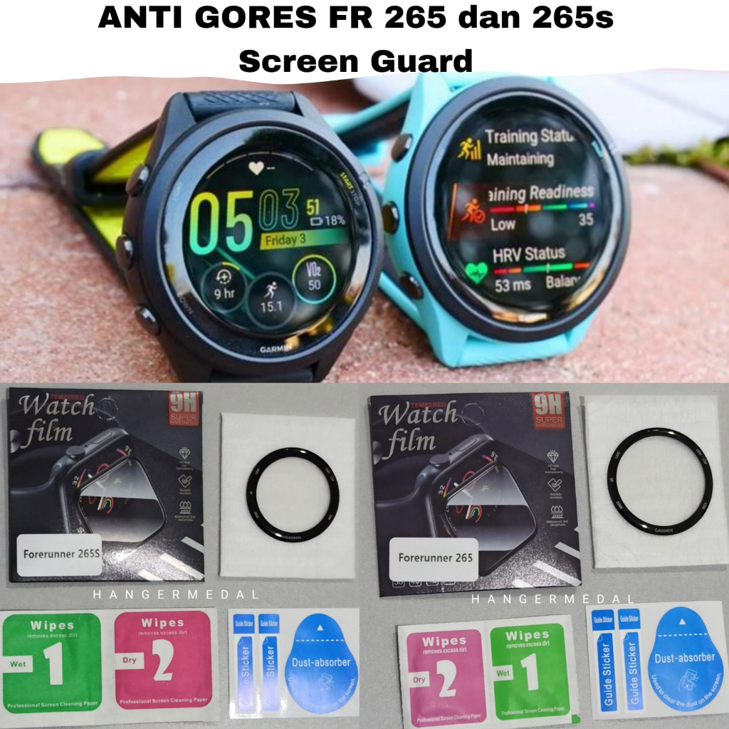 Anti Gores GARMIN FR 265 265s Pelindung Layar 3d Curved Hydrogel