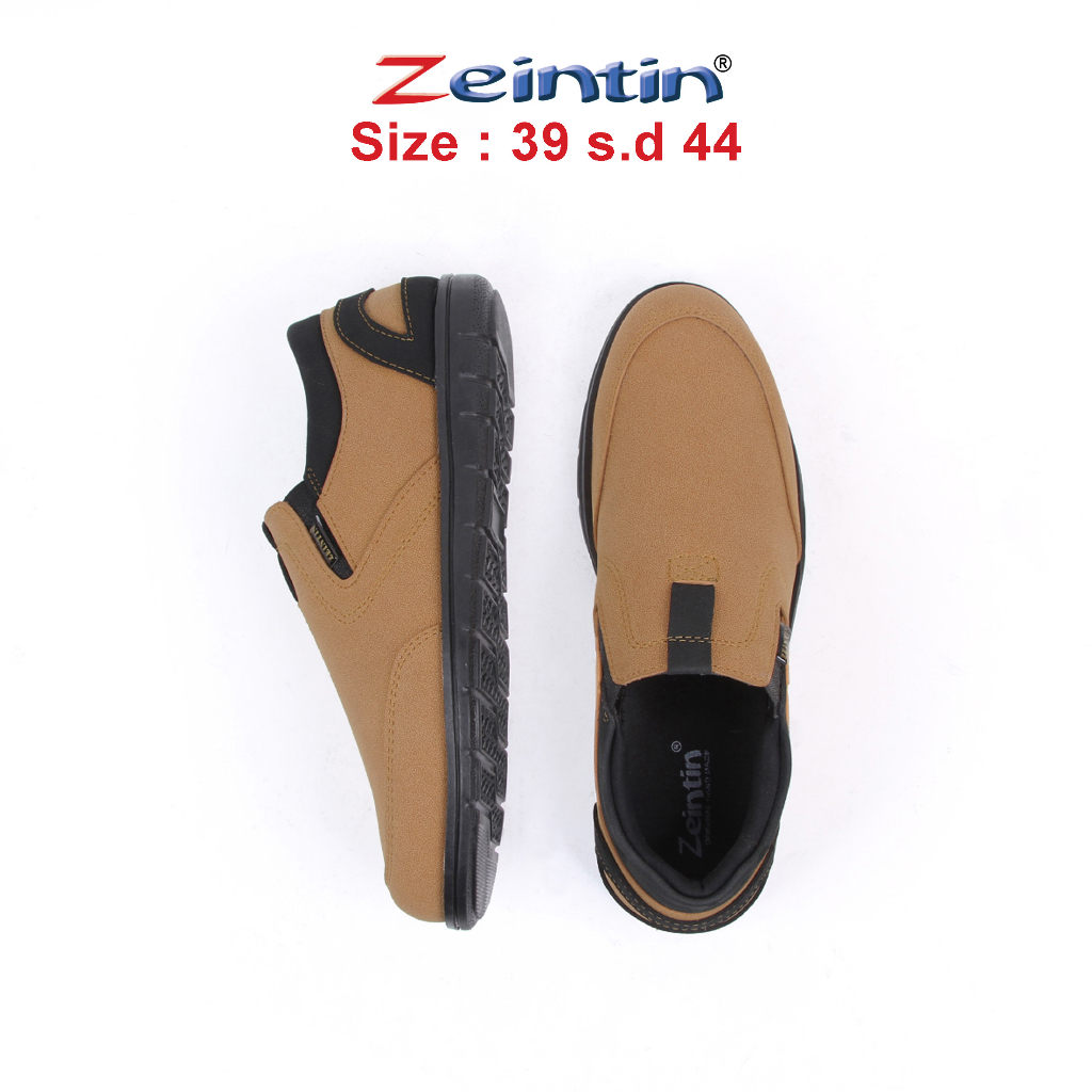 Zeintin - Sepatu Slip On Pria Zeintin  Sepatu Pria Hitam Sneakers Pria  Sepatu Kasual Sekolah BJ