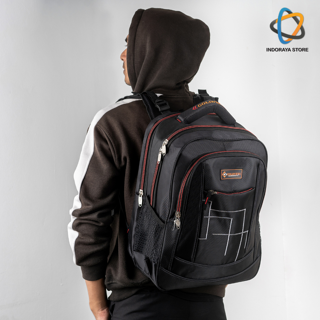 Tas Ransel Goldvers Backpack Pria dan Wanita Untuk Remaja Tas Ransel Sekolah Free Raincover