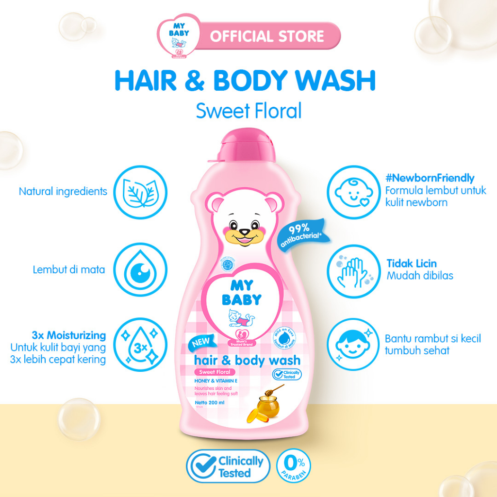 My Baby Hair &amp; Body Wash Sweet Floral Refill [400 ml / 2 pcs] - Bundle Pack - Exp: 01.2025