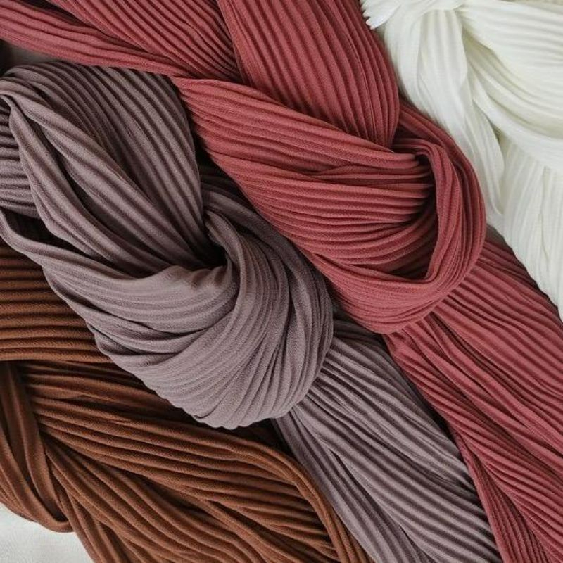 ✅domingsobellestore [ COD ] Hijab Pasmina Plisket Ceruty Premium 175 x 75 cm / PASMINA 175 X 75 FULL