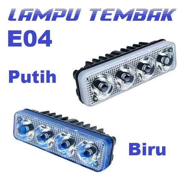 Lampu Tembak LED E04 Sorot Cree 4 Mata 12 Watt Kabut Grill Mobil Motor E04 Worklight foglamp foglight