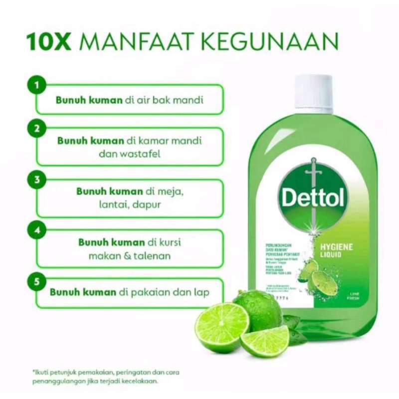 Dettol Hygiene Liquid Lime Fresh 200 ml - Cairan Disinfektan