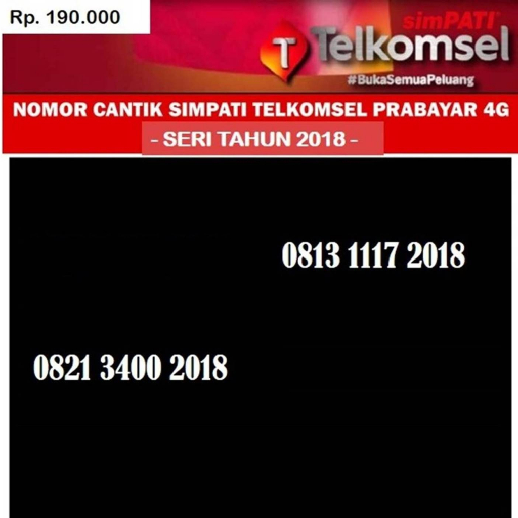 Nomor cantik Simpati Telkomsel Prabayar 4G Kartu perdana tahun 2018