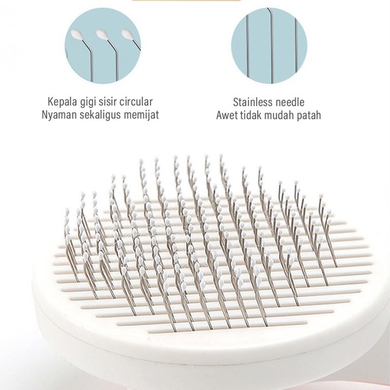 SISIR KEYPET MOTIF 14 - Sisir Pencet Premium Bulu Rambut Rontok Hewan Kucing Anjing Kelinci Pet Hair Brush Grooming