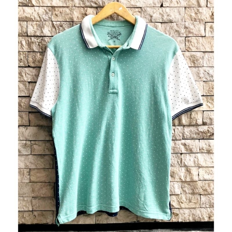 PRELOVED POLKADOT POLO SHIRT MEN - KAOS BERKERAH PRIA MOTIF POLKA