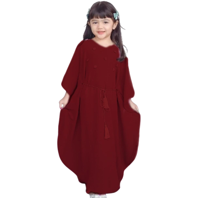 Baju Anak Umur 4 Tahun Sampai 10 Tahun Terbagus 2023 Kids Syar'i Anak Balita Kaftan Abaya Terbaru AISYAH KAFTAN Bahan Crinkle Airflow Premium Adem Dan Lembut Nyaman Buat Anak -Anak Variasi Bunga Mutiara Dan Ikat Pinggang Usia Anak 4,5,6,7,8,9,10 Tahun