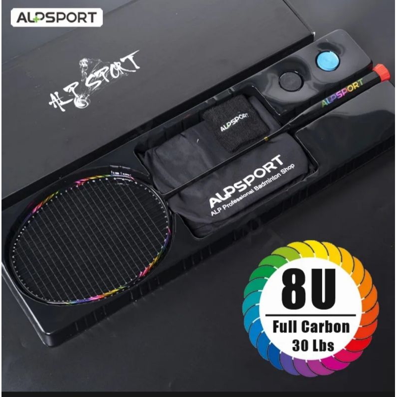 Raket Badminton Baru Asli Original dari ALP SPORT SUPER POWER dengan max tension 28-32 LBS , weight 
