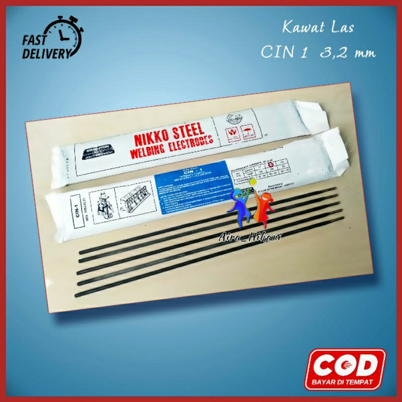 Kawat Las Cin 1  untuk besi ancuran, cor   ukuran 3,2 mm