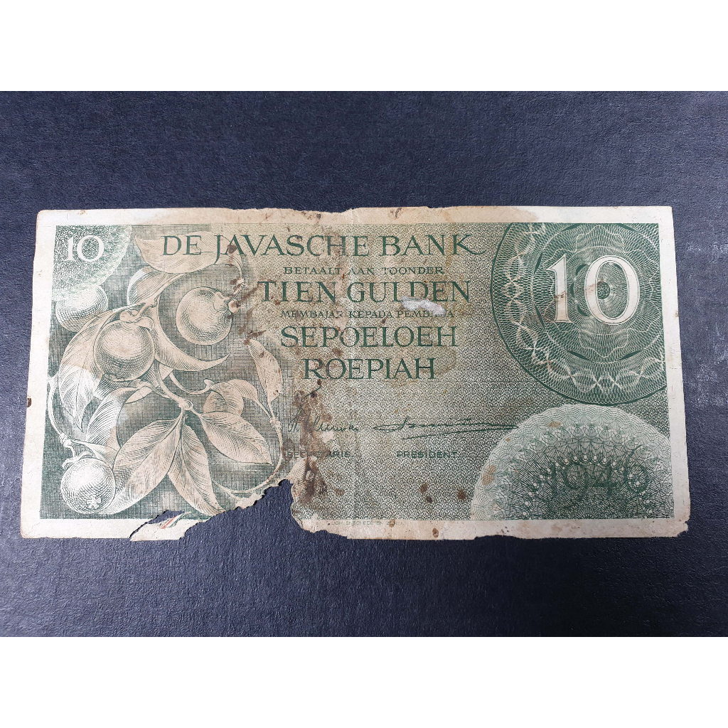 Uang Kuno Indonesia 10 Gulden Federal Series I group 2 Tahun 1946 Fair