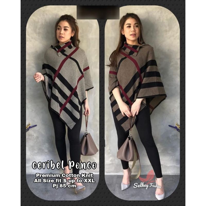 Premium Outer Rajut Poncho/ Caribel Poncho Nini Poncho Julia By Selkey Fashion/ Poncho Rajut