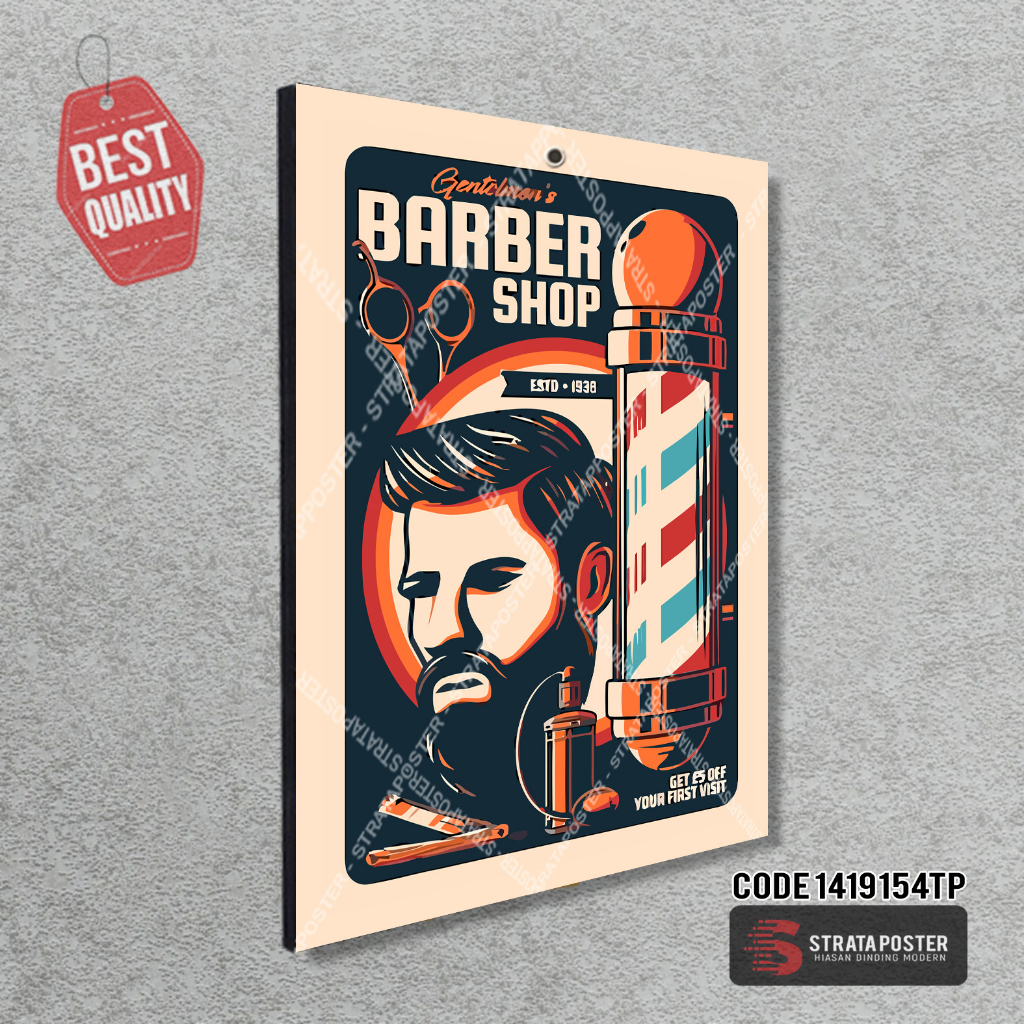 Pajangan dinding Poster barbershop Dekorasi ruangan Wall decor