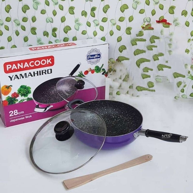 PANACOOK YAMAHIRO "28,30,32 cm/PANCI ANTI LENGKET/WAJAN PENGGORENGAN/PANCI MARBEL/KUALI