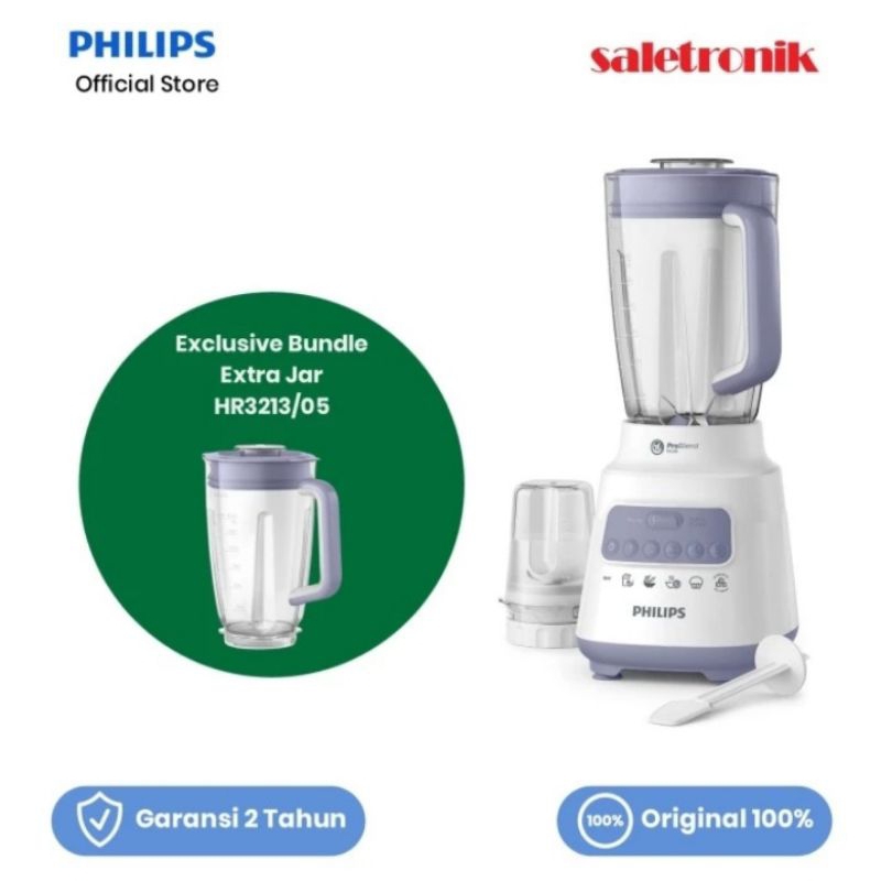 Philips Blender HR2221/00 + Extra Jar HR3213/05 Bundling HR 2221