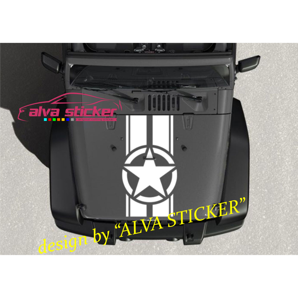 stiker kap bintang sticker mobil jeep rubicon hardtop fj40 kap
